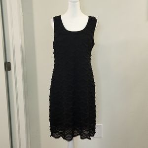 Ronni Nicole~ Designer Black Flapper Mini Dress Size 12